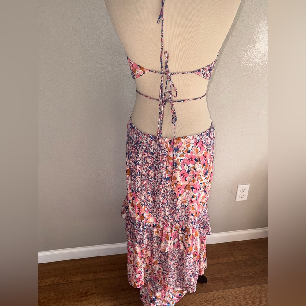 Hello Molly Pink Floral Halter Maxi Dress - Picture 7 of 11